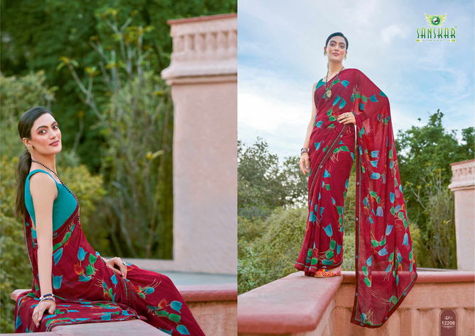 Sanskar Signature 15 Printed Regular Wear Georgette Latest Saree Collection